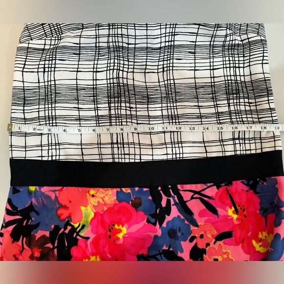 Ann Taylor LOFT Mini Dress Size 6 Drop Waist Floral Plaid Business Casual - Picture 6 of 7